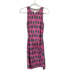 Boden Swing‎ Jersey Dress Womens Size 4 Pink Sleeveless Tie Waist